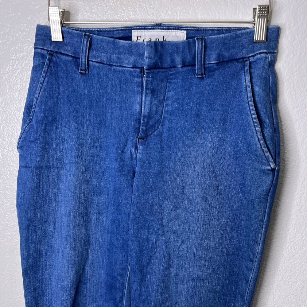 Frank & Eileen Wicklow Italian Denim Blue Jeans Womens Size 2 Raw Hem USA Made - Picture 3 of 10
